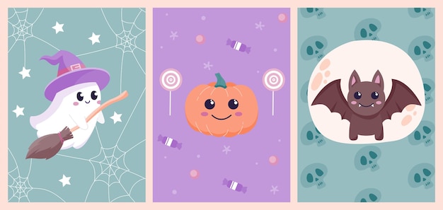 Ensemble D'affiches D'halloween Mignon