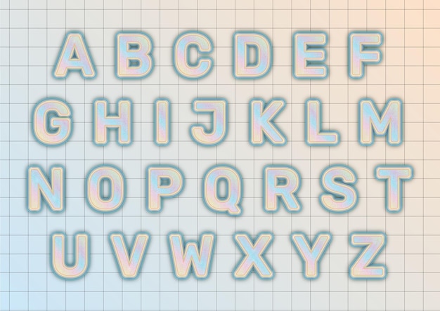 Ensemble d'alphabets pastel empilés