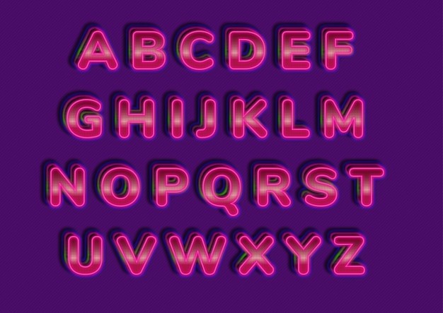 Ensemble D'alphabets De Style Technologie Futuriste