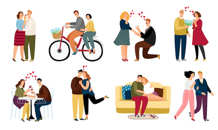 Vecteur ensemble amoureux