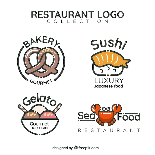 Ensemble Amusant De Logos De Restaurant