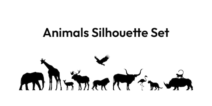 Ensemble d'animaux Collection de silhouettes illustration vectorielle