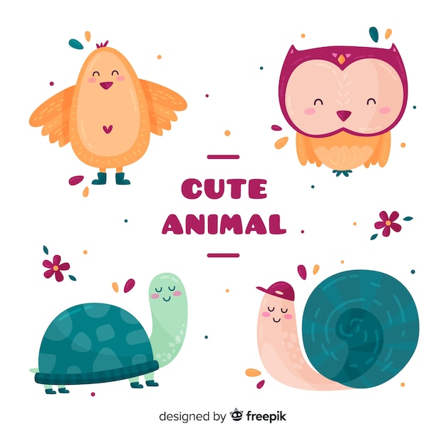 Ensemble D'animaux Mignons Différents