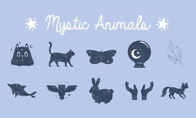 Ensemble D'animaux Mystiques