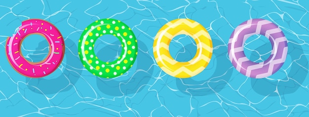 Ensemble d'anneaux de bain pour la fête d'été Collection de jouets gonflables Topview cercle de natation piscine océanique Lifebyou