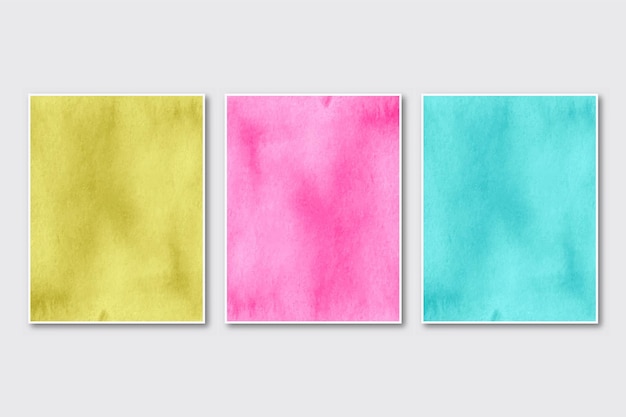 Ensemble D'aquarelle De Cartes Peintes à La Main Minimaliste Créatif