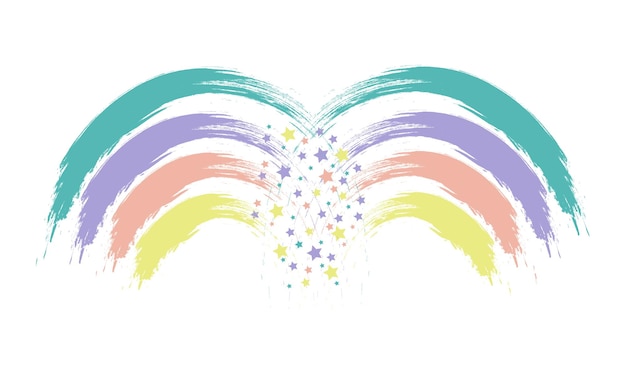 Vecteur ensemble d'arcs-en-ciel colorés mignons style de dessin pour enfants illustration vectorielle plate