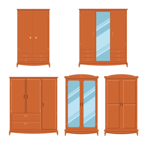 Ensemble d'armoires Armoires de couloir Rangement de vêtements Meubles de maison confortables avec portes et tiroirs