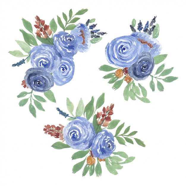 Ensemble D'arrangement Floral Aquarelle Rose