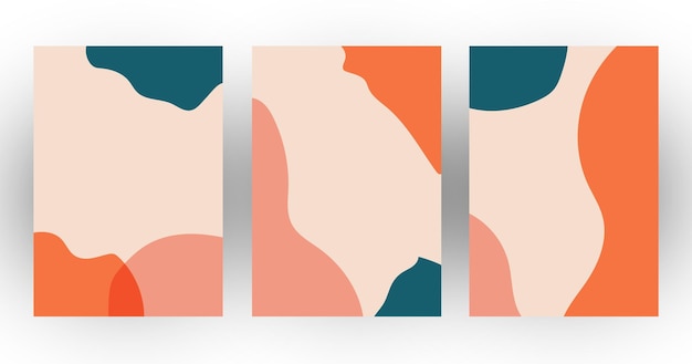 Ensemble d'arrières-plans minimaux abstraits en couleurs pastel illustration vectorielle