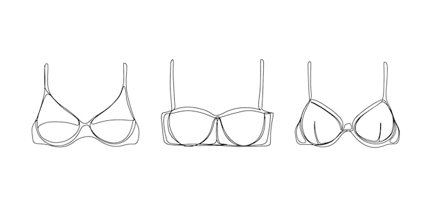 Ensemble d'art en ligne d'illustrations de lingerie de soutien-gorge