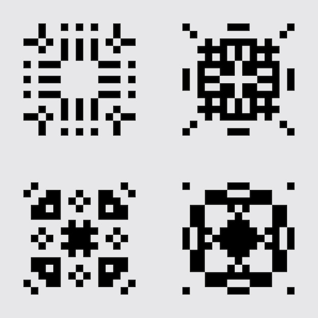Un ensemble d'art à pixels, des tuiles, des motifs de matériaux abstraits.