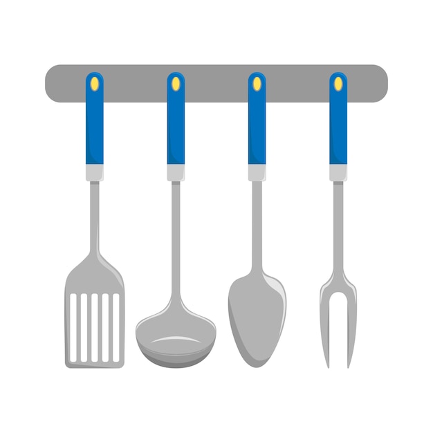 Ensemble d'articles de cuisine. Illustration plate.