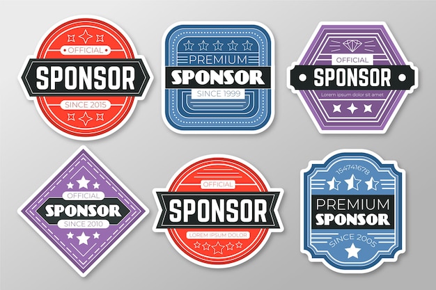 Ensemble d'autocollants de sponsor