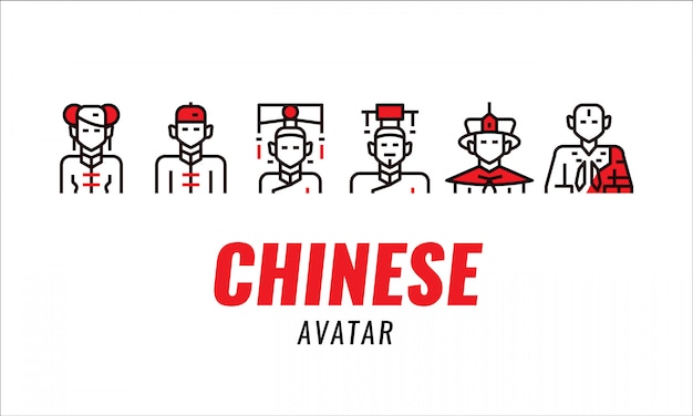 Ensemble d'avatar traditionnel chinois