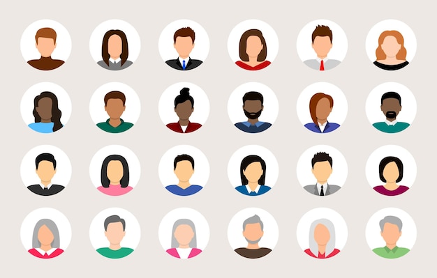 Ensemble D'avatars De Personnes Icônes De Profil D'avatar De Personnes Diverses Avatar De L'utilisateur