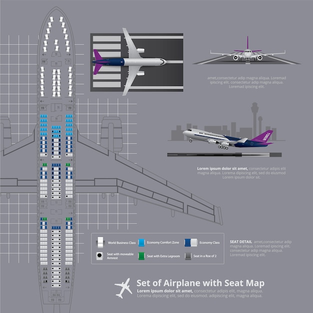 Ensemble D'avion Avec Plan De Siège Isolé