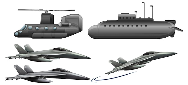 Vecteur ensemble d'avions militaires