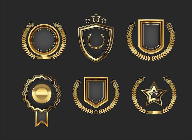 Ensemble de badges de luxe dorés dégradés