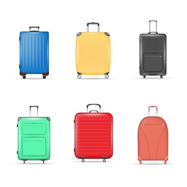 Ensemble de bagages valise sacs de voyage bagages de voyage sur roues avec poignées sac touristique réaliste
