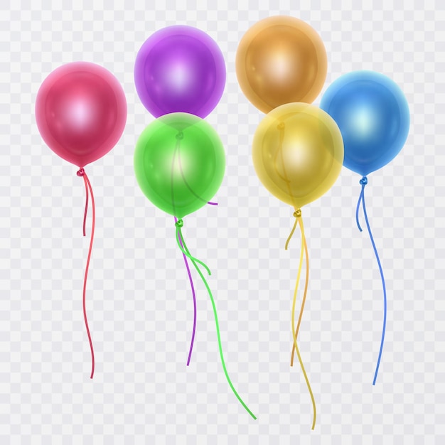 Ensemble de ballons colorés. Éléments de décoration festifs
