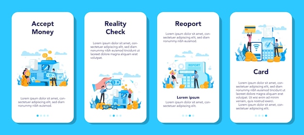 Ensemble De Bannière D'application Mobile Caissier