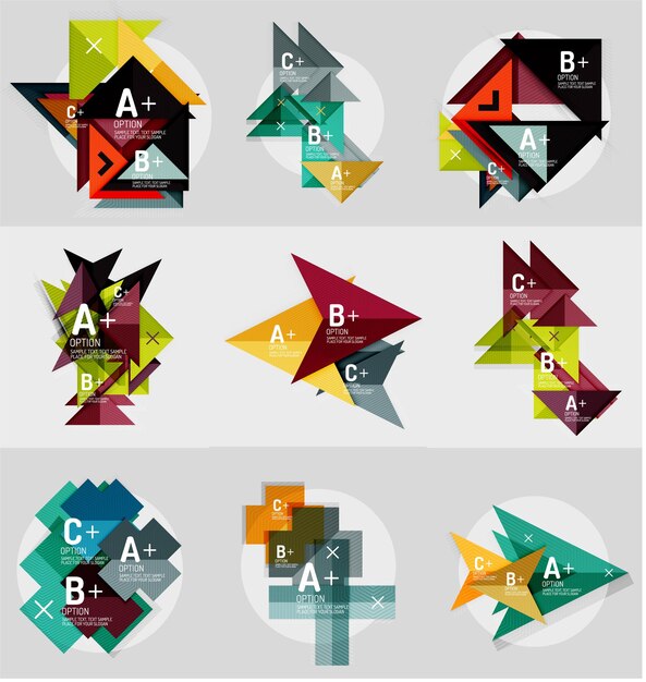 Ensemble de bannière géométrique vectorielle