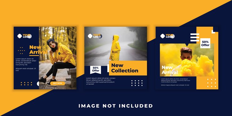 Ensemble de bannière de publication de flux Instagram sur les réseaux sociaux