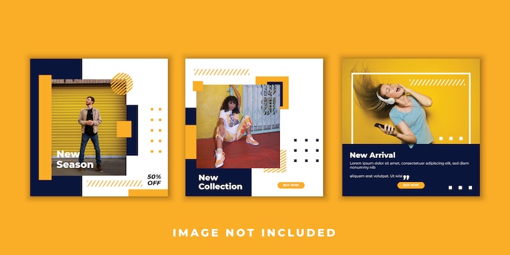 Ensemble de bannière de publication de flux Instagram sur les réseaux sociaux