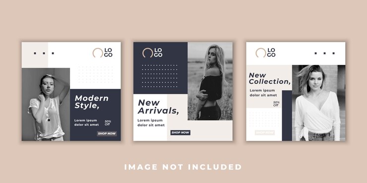 Ensemble de bannière de publication de flux Instagram sur les réseaux sociaux