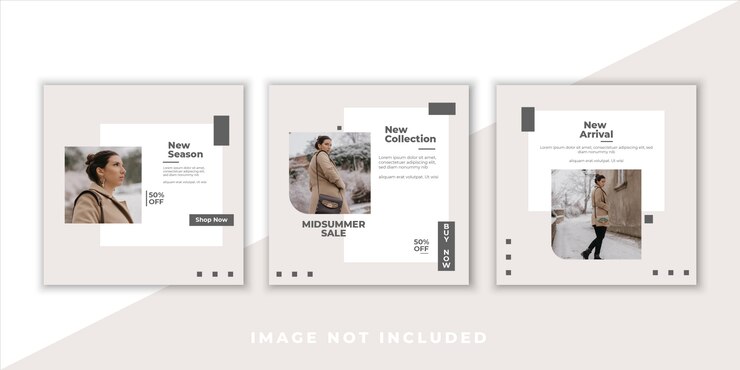 Ensemble de bannière de publication sur les médias sociaux Instagram