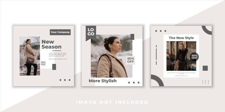 Ensemble de bannière de publication sur les médias sociaux Instagram