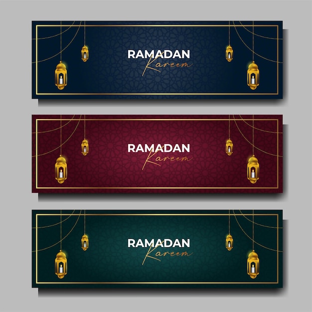 Ensemble De Bannière De Ramadan Kareem