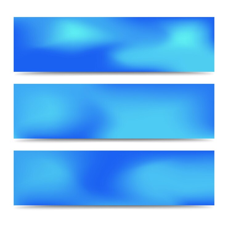 Vecteur ensemble de bannières bleu dégradé flou abstrait lisse. abstrait multicolore créatif. illustration vectorielle
