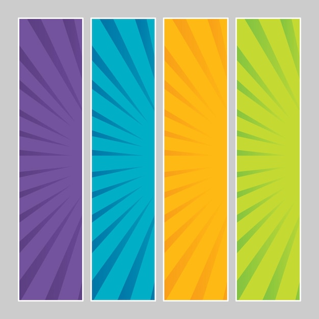 Ensemble de bannières pop art multicolores. Modèle de bande dessinée en demi-teinte avec place pour votre texte pour la conception. Illustration vectorielle