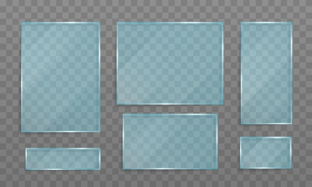 Ensemble De Bannières Transparentes En Verre Bannière En Verre Clair