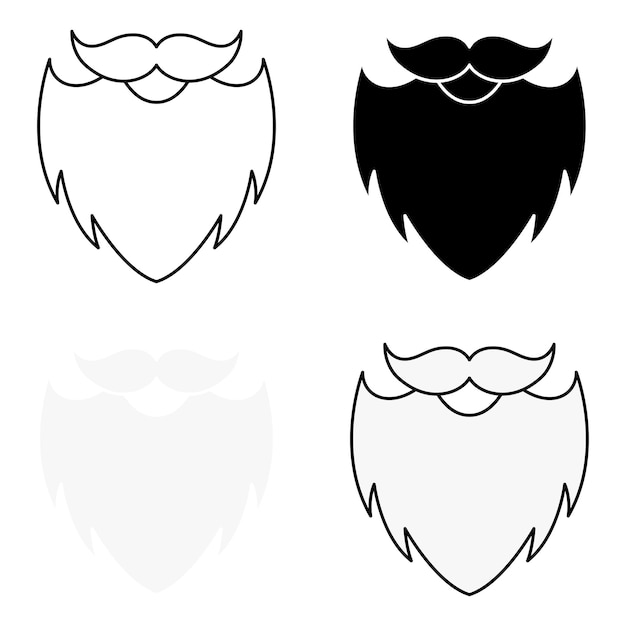 Ensemble de barbe dans un style plat isolé