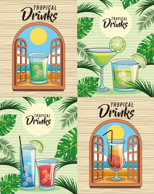 Ensemble De Boisson Cocktail Tropical