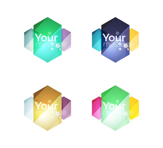 Ensemble de boîtes blanches brillantes vectorielles pour votre contenu Éléments géométriques abstraits adaptés au texte ou aux infographies