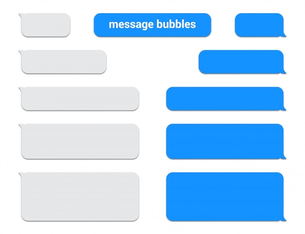 Ensemble De Boîtes De Chat De Bulles De Message Avec Shadow