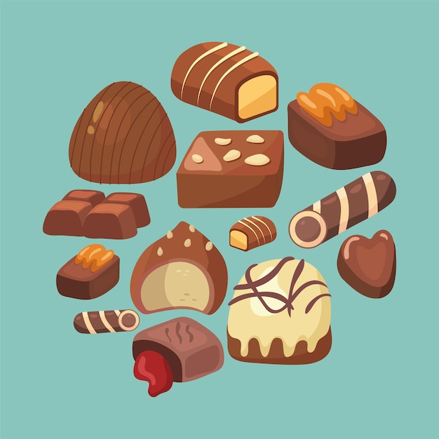 ensemble de bonbons chocolats