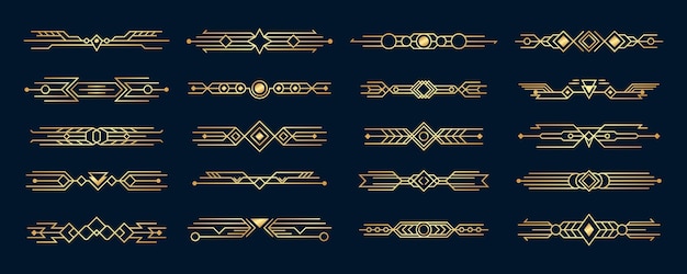 Ensemble de bordure élégante dorée Vintages