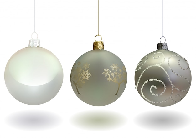 Ensemble de boule de Noël blanche