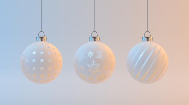 Ensemble De Boules De Noël Blanches