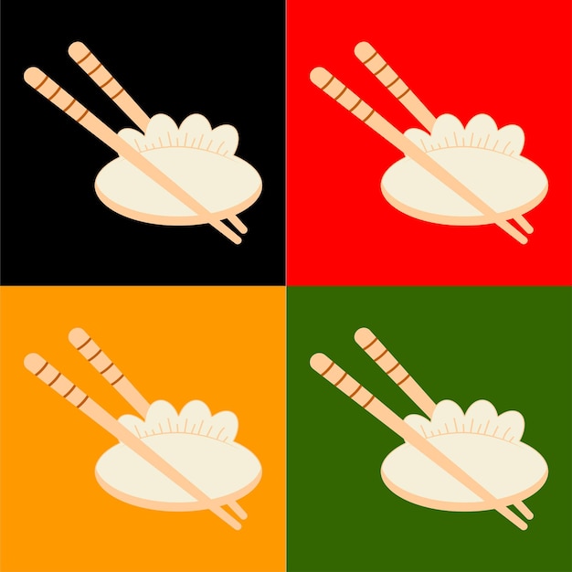 Ensemble de boulette avec des baguettes. Restaurants gastronomiques, cuisine coréenne, cuisine chinoise. Dim-sum à la vapeur,