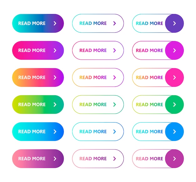 Vecteur ensemble de boutons colorés lire la suite