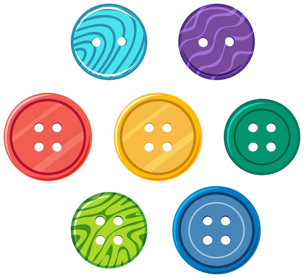 Vecteur ensemble de boutons colorés