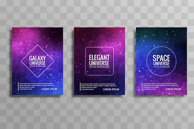 Ensemble de brochure d&#39;affaires moderne styliste galaxy