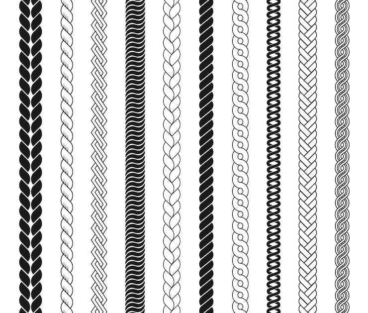 Vecteur ensemble de brosses à corde.