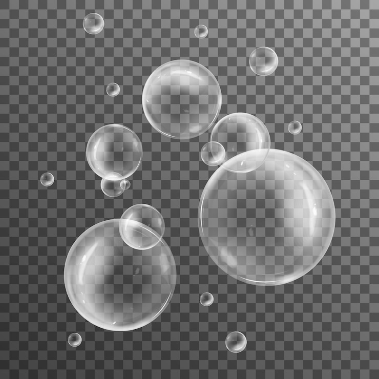 Vecteur un ensemble de bulles d'eau réalistes